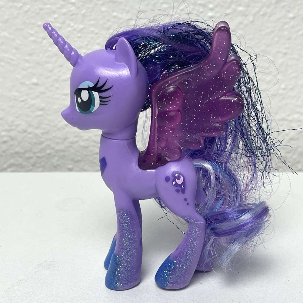 2016 My Little Pony Princess Luna G4 Glitter Tinsel Hair Brushable Figure 4.5"